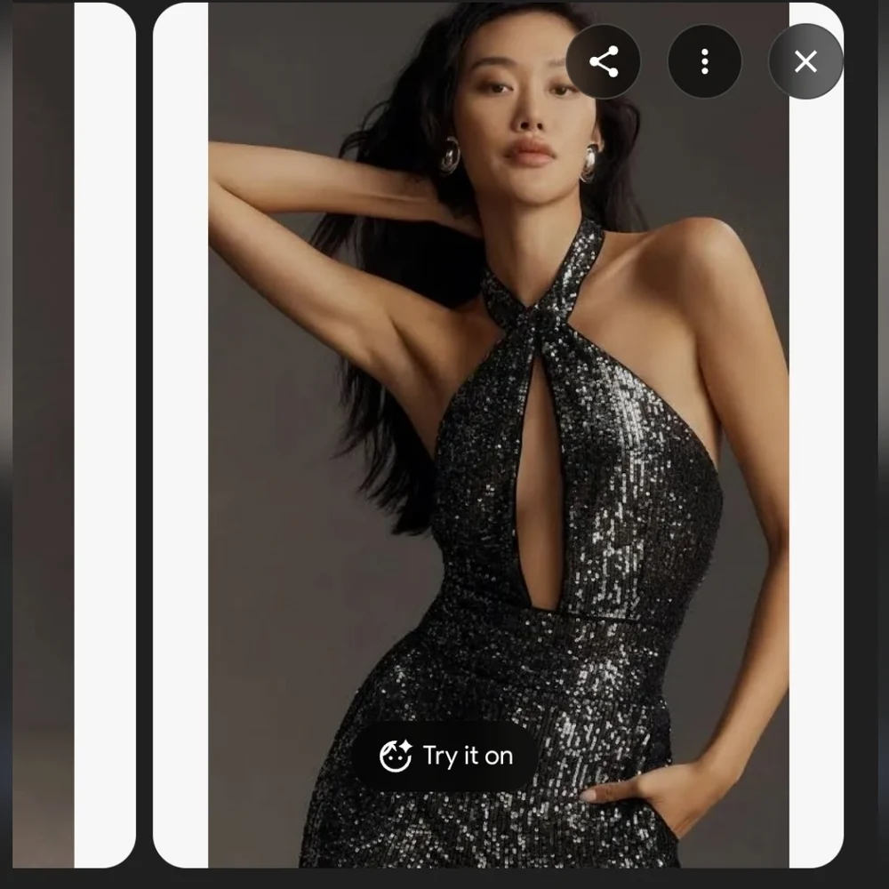 Maeve Rhinestone Halter Jumpsuit - Picture 2 of 11